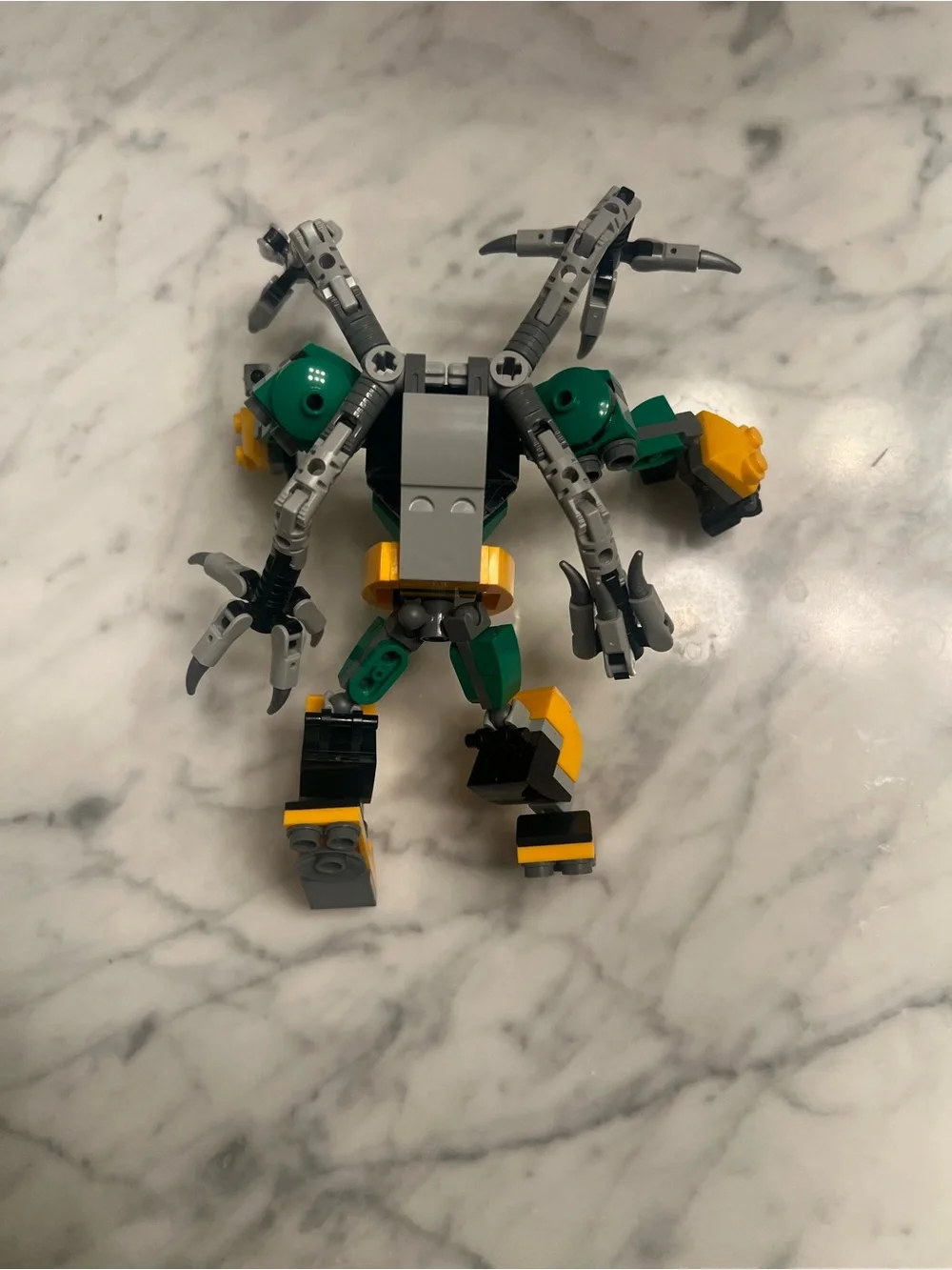 Green and Yellow Spider Mech Building Toy - Kids Lego